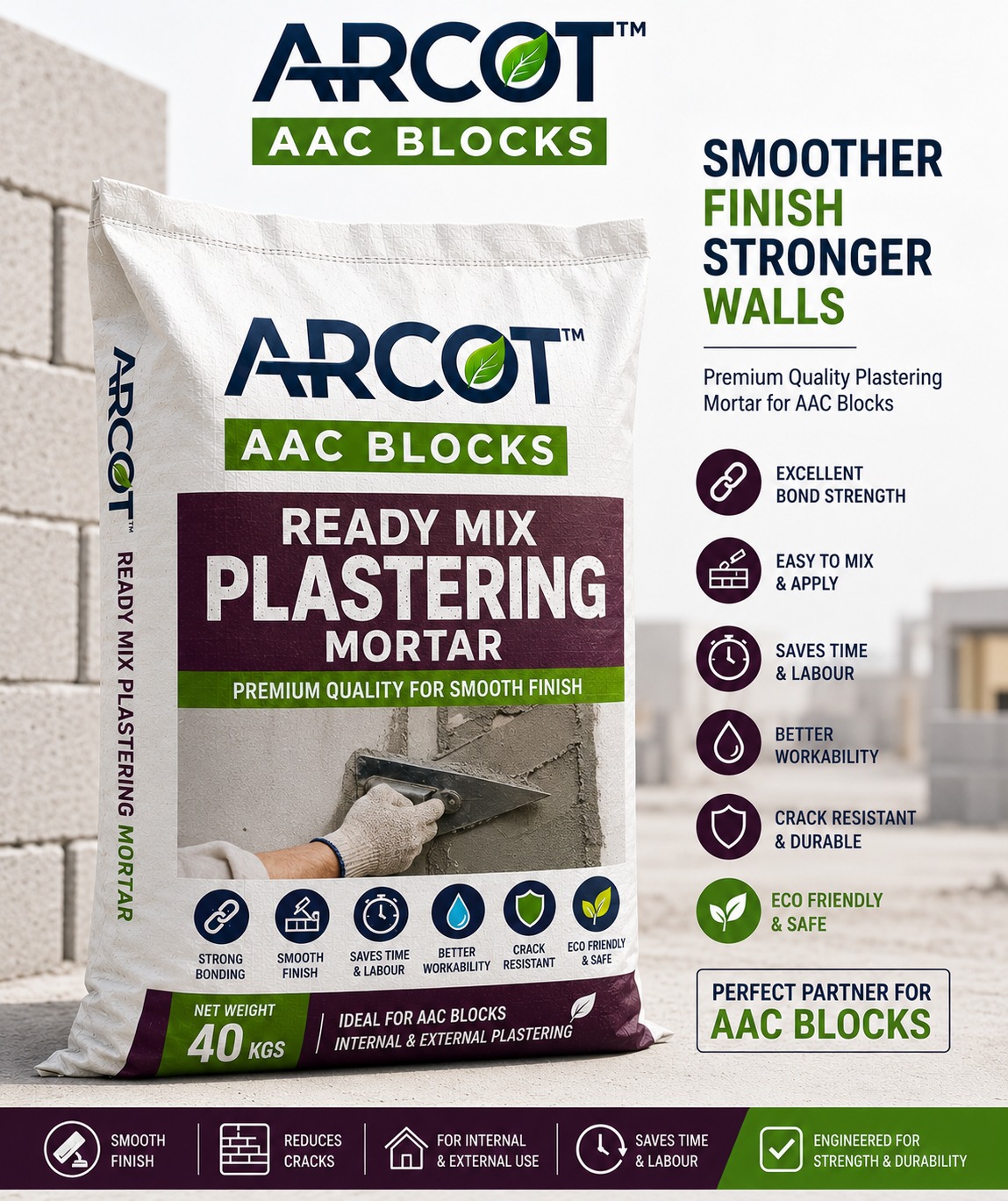 ARCOT Dry Mix Plaster Wall Finishing